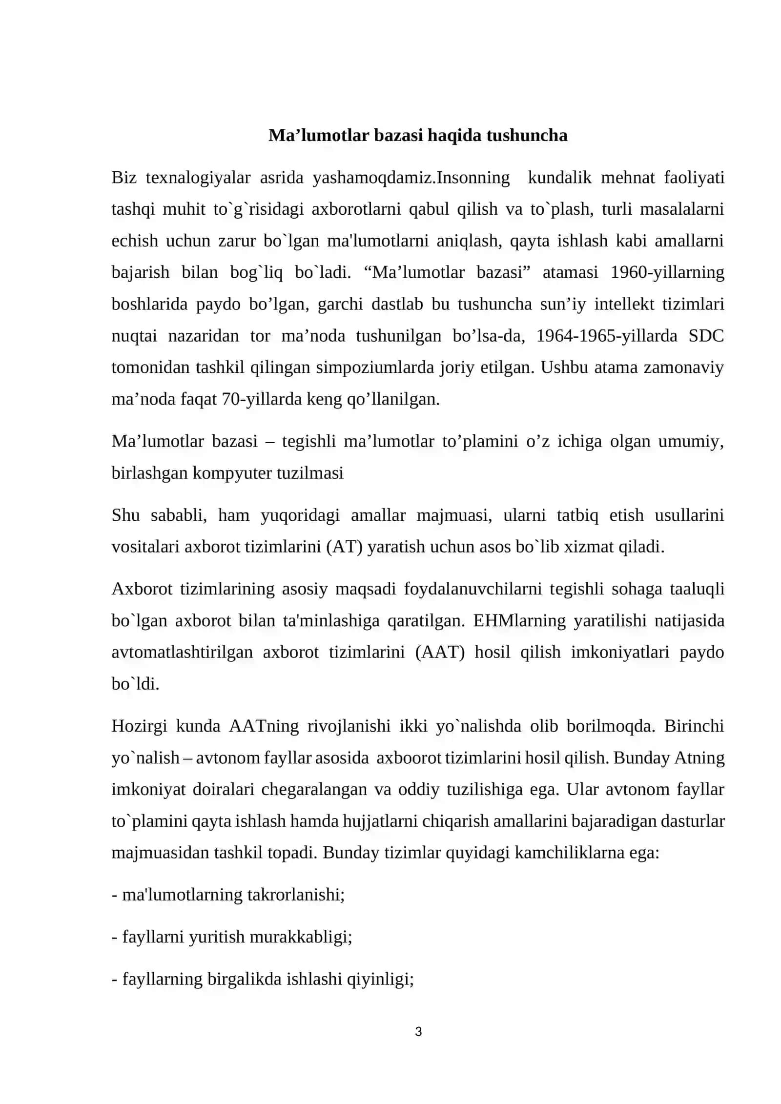 Supermarket ma’lumotlar bazasi loyihalash 3