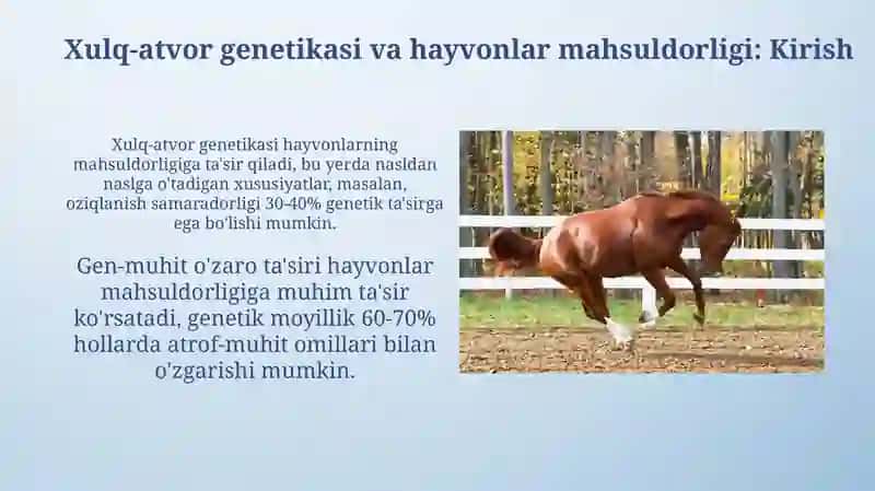 Xulq-atvor genetikasi va hayvonlar mahsuldorligi 3