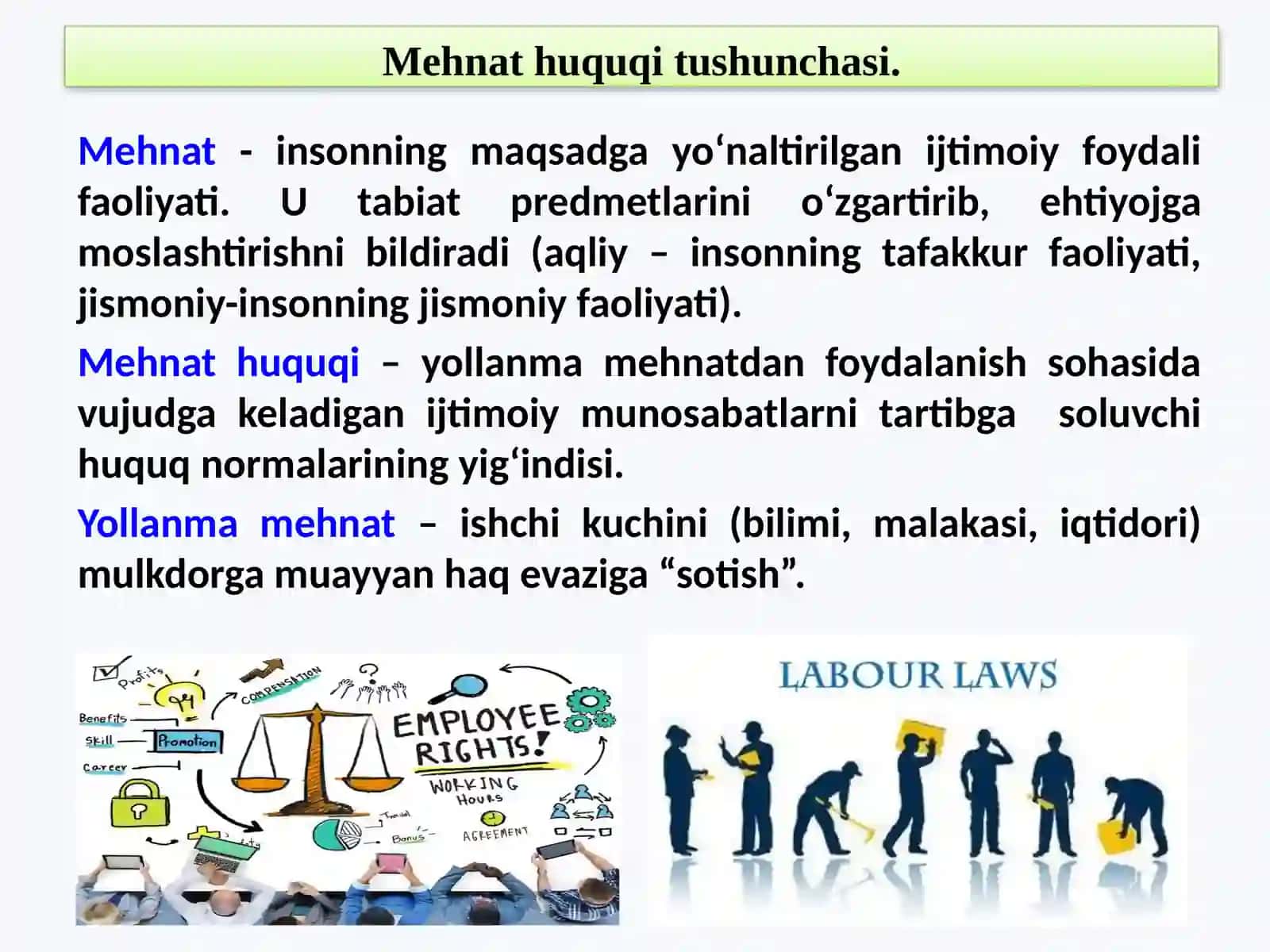 Mehnahtuquqi faniga kirish 3