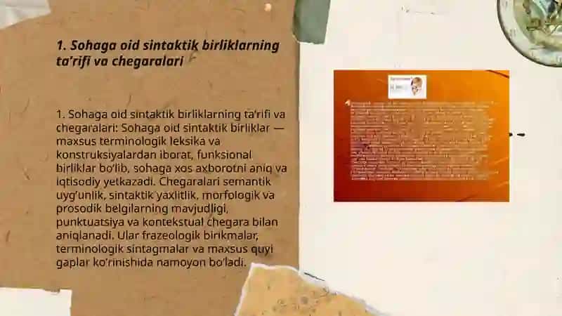 Sohaga oid sintaktik birliklar sohaga oid axborotlarning mohiyati va uning xususiyatlari 3
