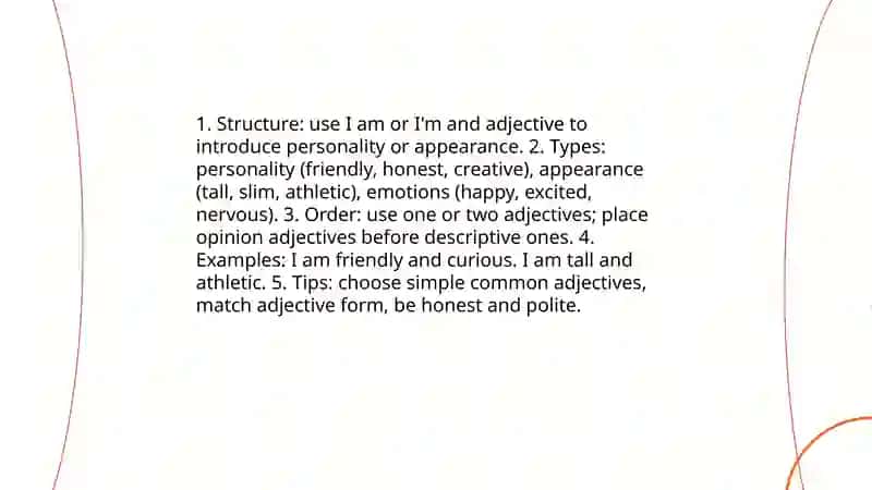 You and me. Personal information. Adjectives 3