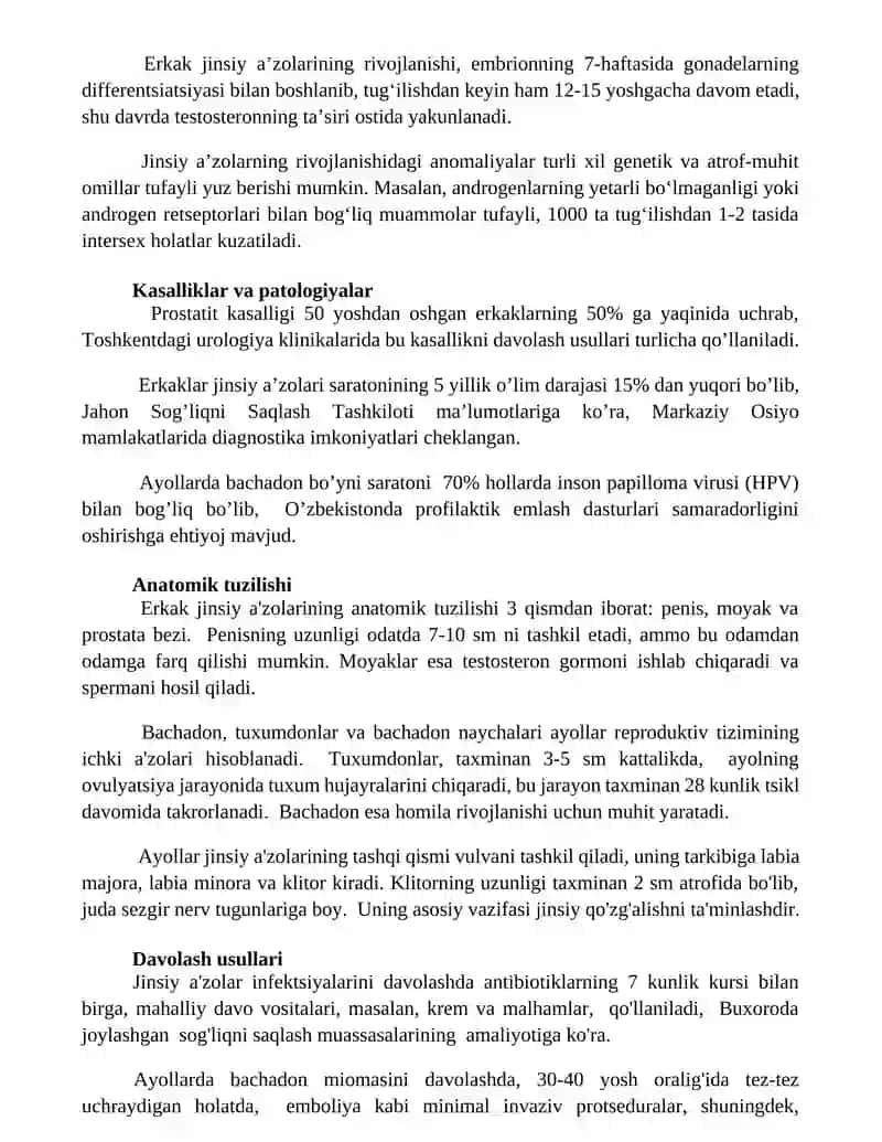 Erkaklarning tanosil a’zolari Ayollarning tanosil a’zolari 3