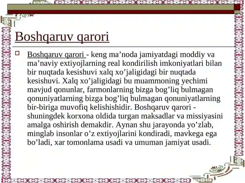 BOSHQARISHDAQAROR QABUL QILISH JARAYONI 3