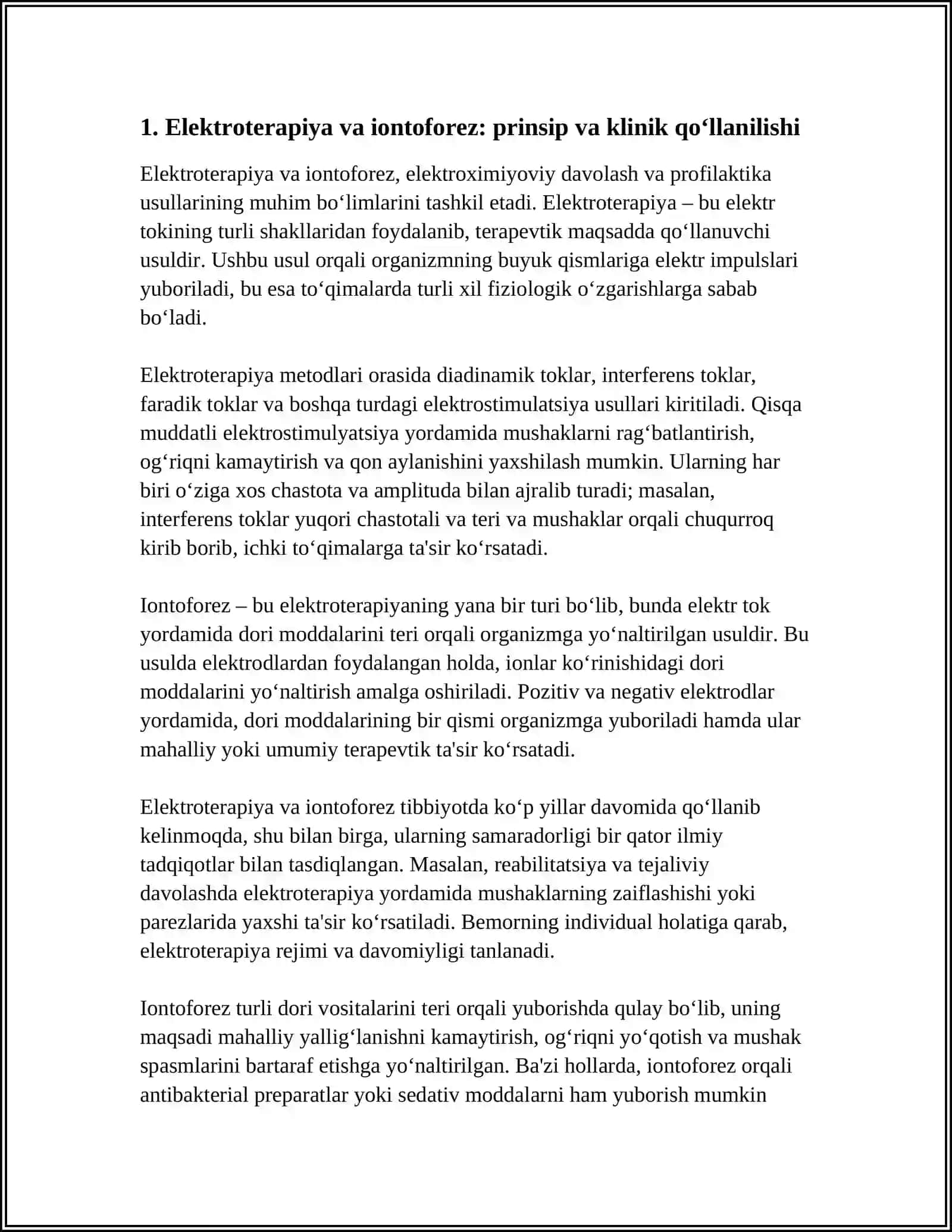 Elektrokimyoviy Davolash va Profilaktika Usullari 3
