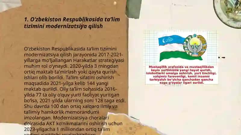 Oʻzbekiston Respublikasida taʼlim sohasida amalga oshirilgan islohotlar 3