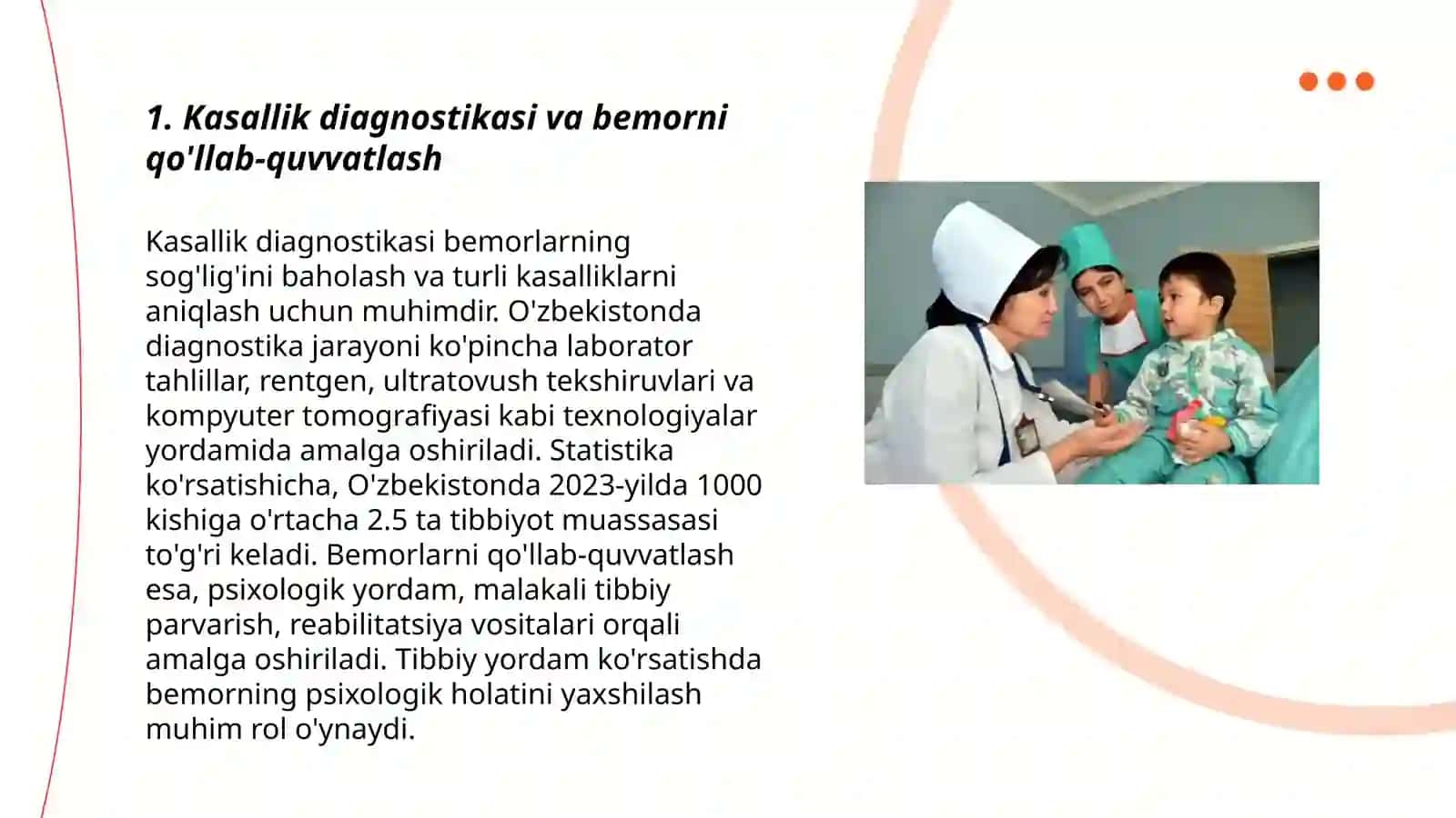 Kasallik diagnostikasi va bemorni qo'llab-quvvatlash 3