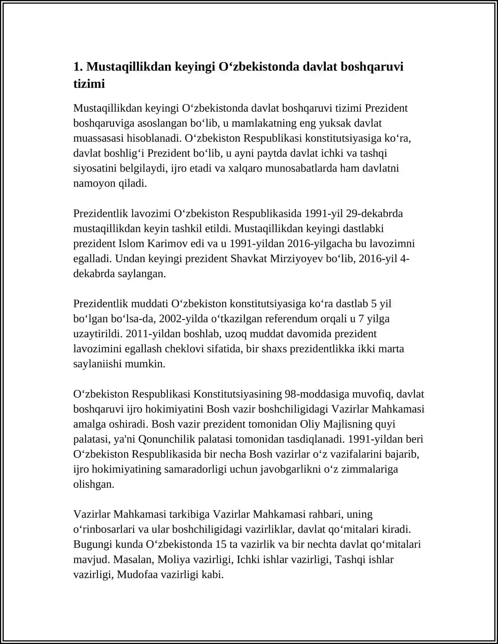 O‘ZBEKISTONDA MUSTAQIL HOKIMIYAT ORGANLARINING SHAKLLANISHI 3