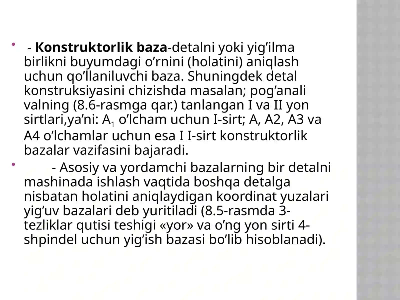 Tayinlanishi bо’yicha bazalar sinfi 3