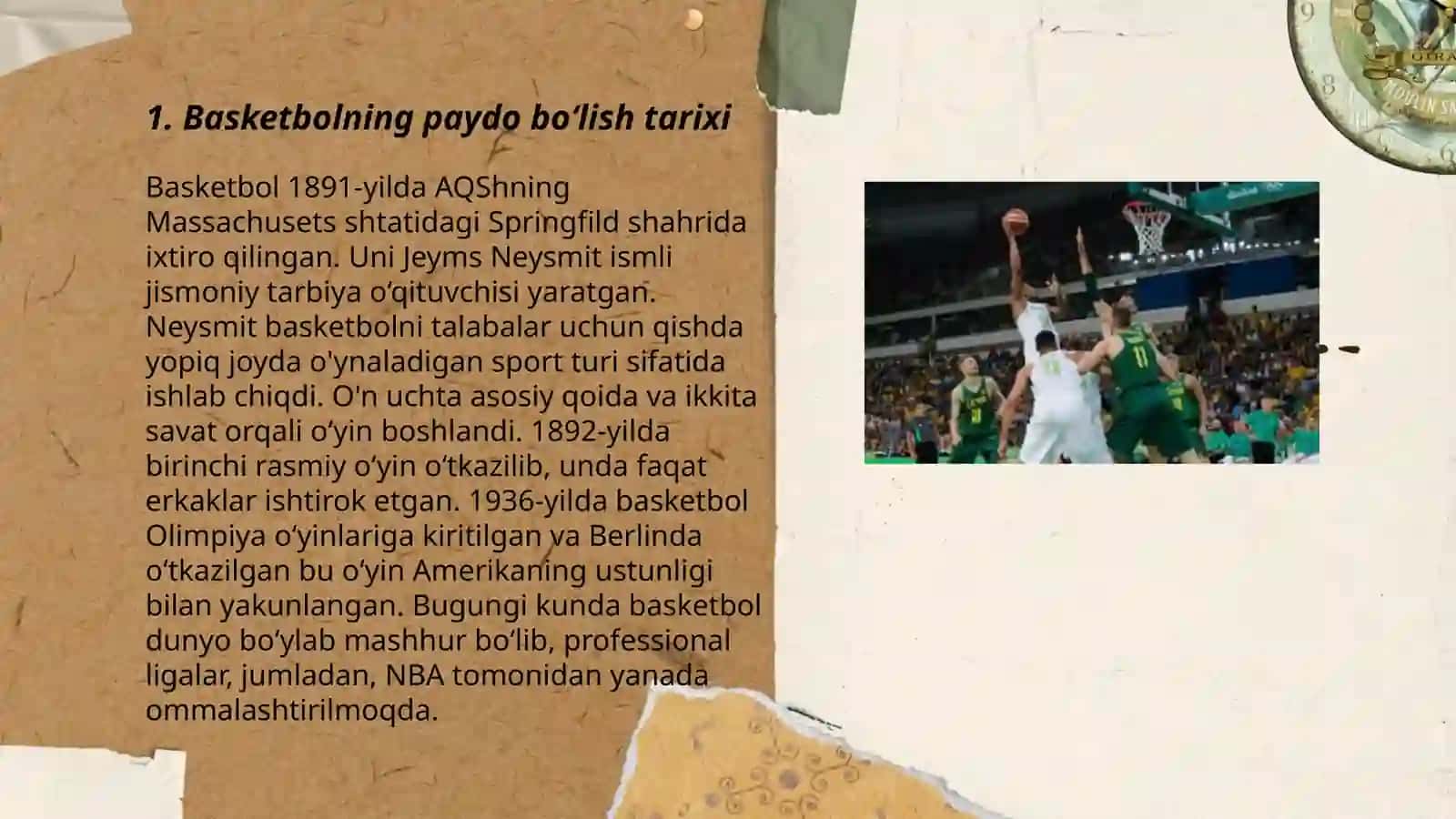 Basketbolning paydo bo‘lish tarixi 3