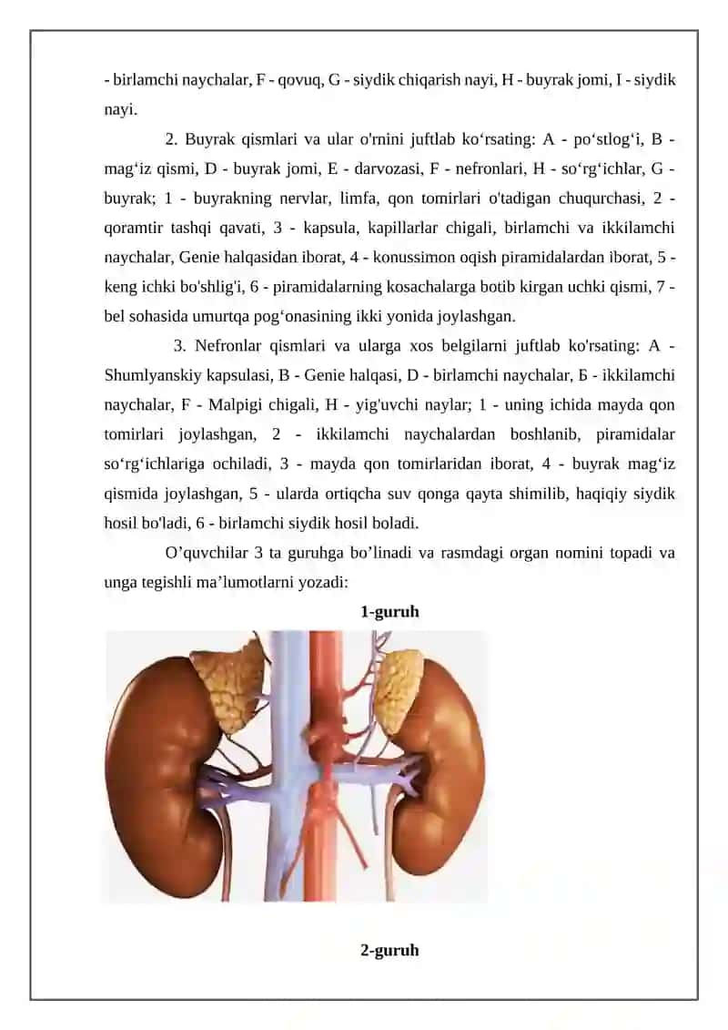 BIOLOGIYA O’QITISH METODIKASI BO’YICHA TAYYORLAGAN DARS ISHLANMASI 3
