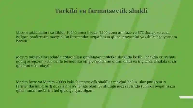 Mezim tabletkasi 3