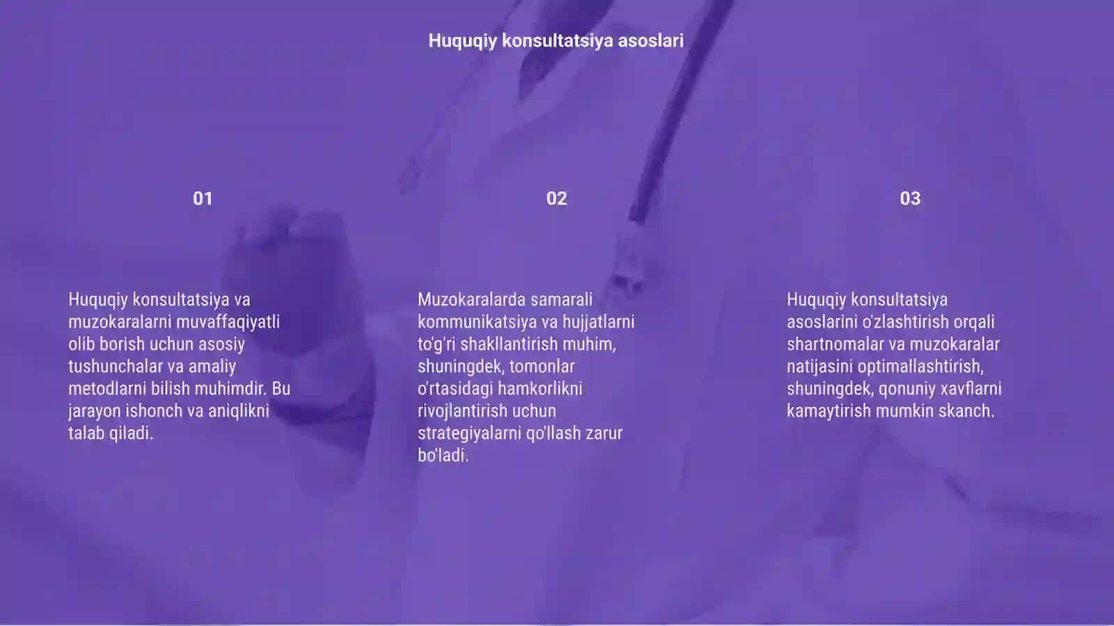 Huquqiy konsultatsiya va muzokaralarni muvaffaqiyatli olib borish metodikasi 3