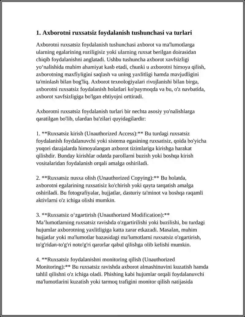 AXBOROTNI RUXSATSIZ FOYDALANISHLARDAN HIMOYALASH 3
