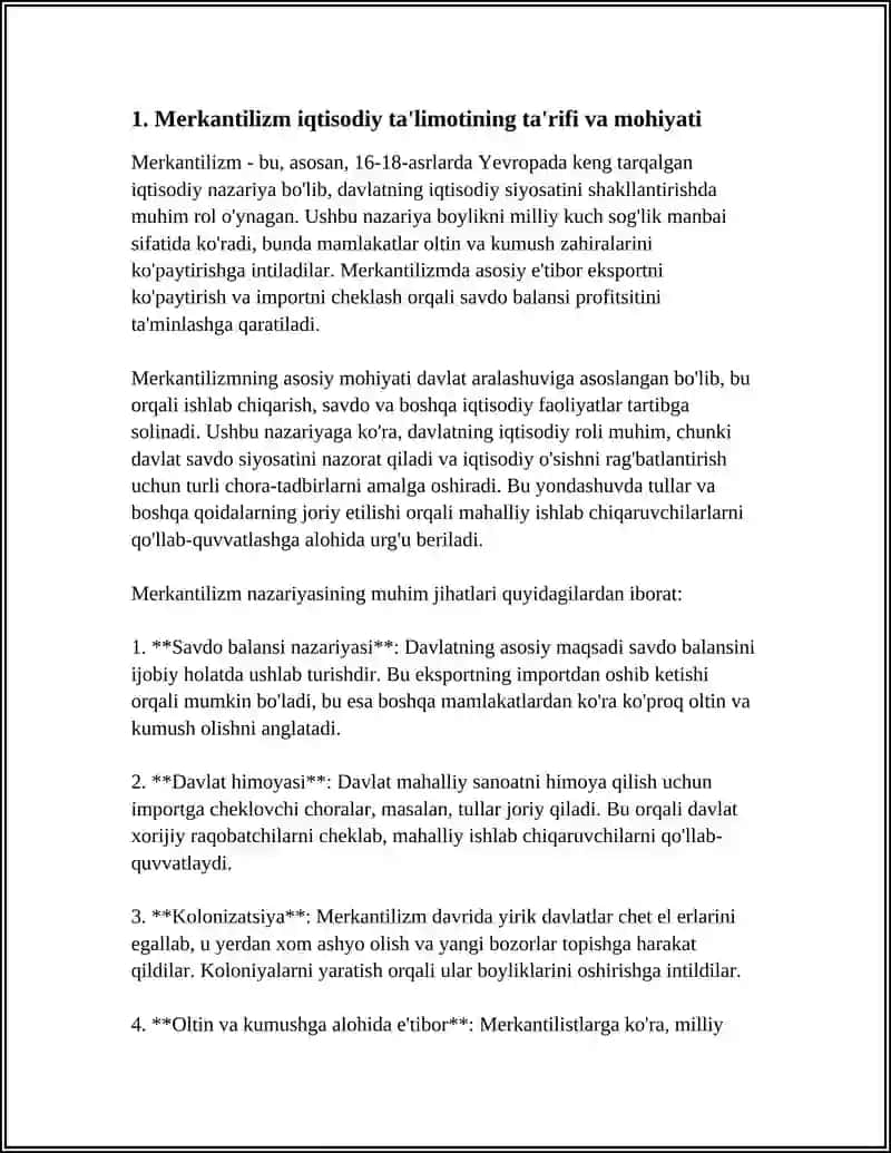 MERKANTILIZM IQTISODIY TA'LIMOTI 3
