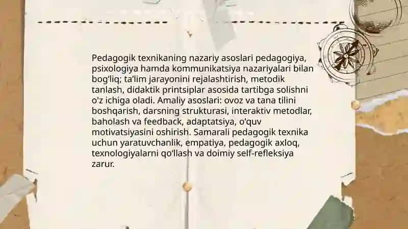 Pedagogik texnika va aktyorlikka xos xususiyatlar 3