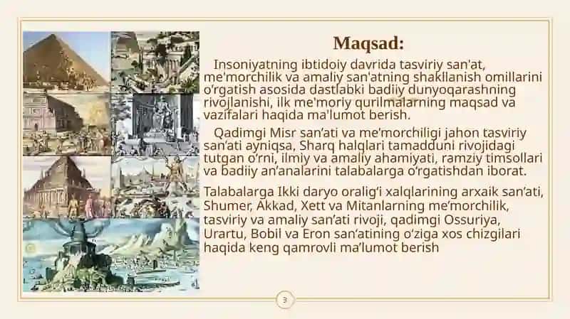 Qadimgi dunyo san'ati 3