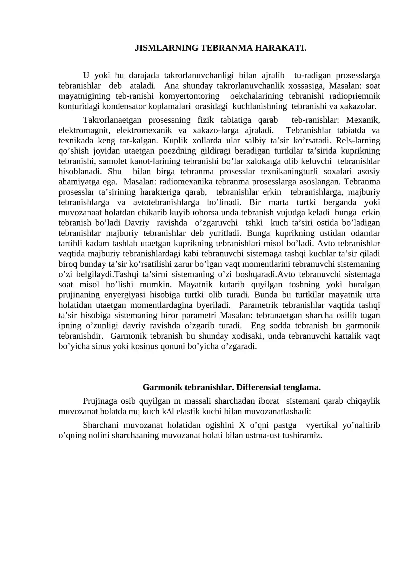 MEXANIK TEBRANISH VA MEXANIK TO’LQINLAR 3