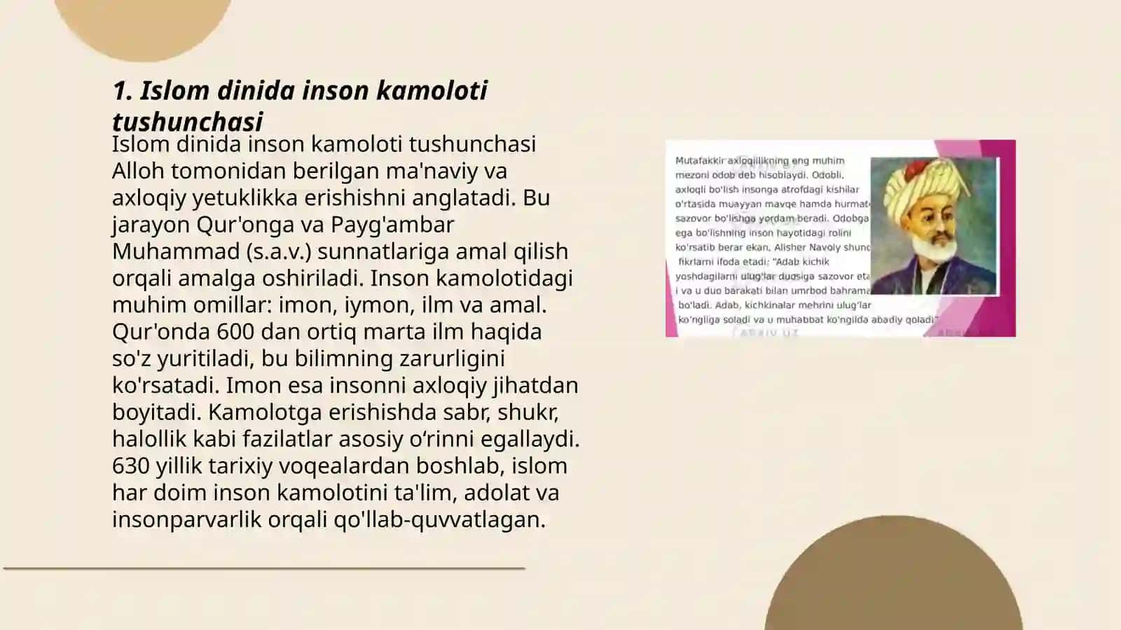 Sharq mutafakkirlarining islom dinning inson kamolotiga ta’siri haqidagi goyalari 3