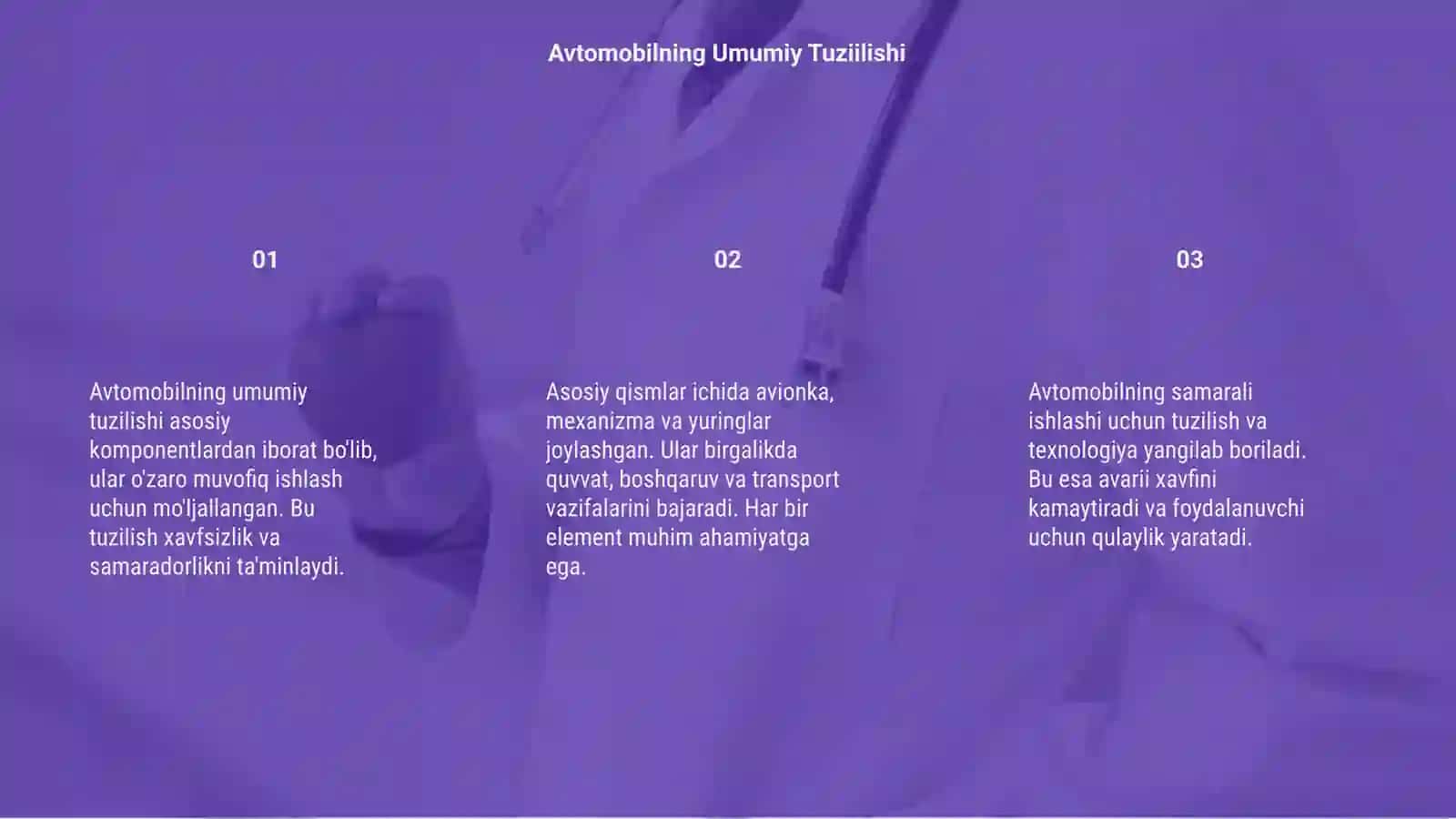 Avtomobilning umumiy tuzilishi 3