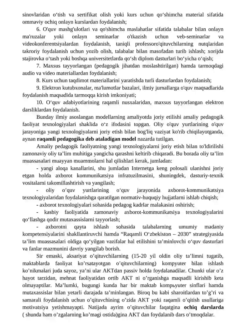 Raqamli pedagogika fan sifatida. Raqamli savodxonlik va malakalar 3