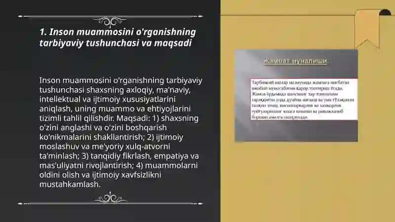 Inson muammosini o'rganishning tarbiyaviy zaruriyati va ahamiyati 3