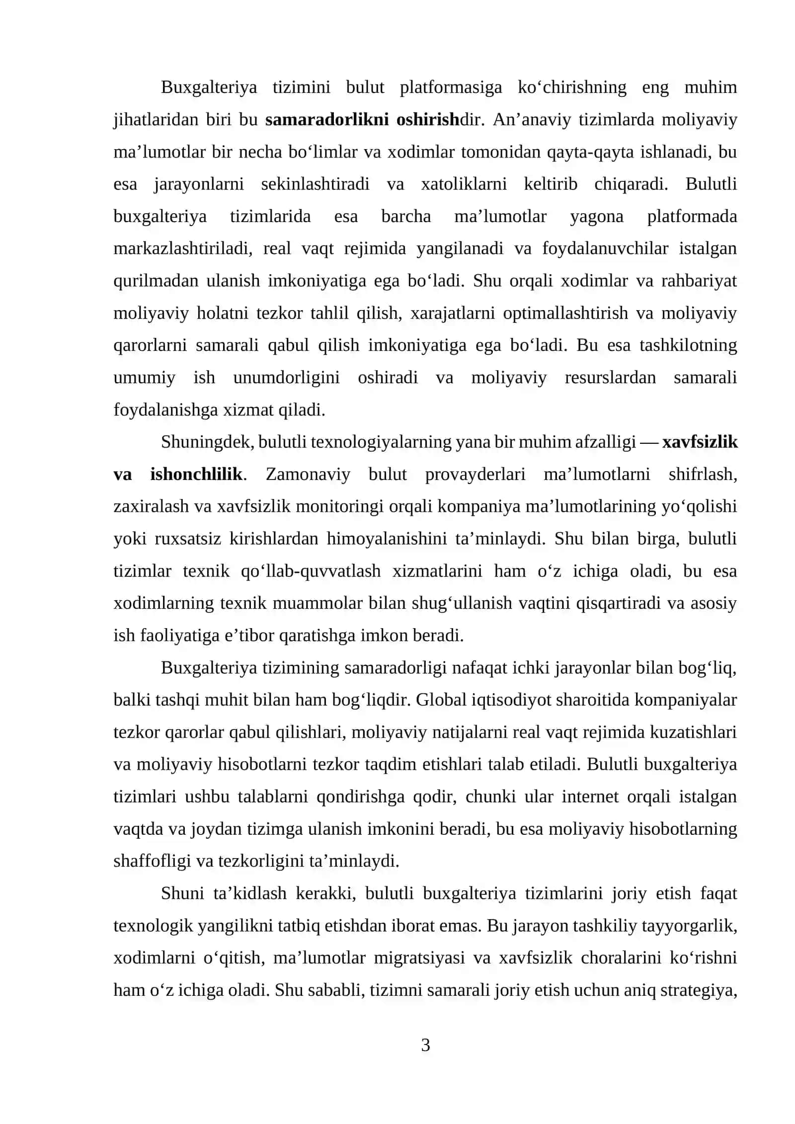 BULUTLI TEXNOLOGIYALAR ASOSIDA BUXGALTERIYA TIZIMINI TASHKIL ETISHNING SAMARADORLIGI 3