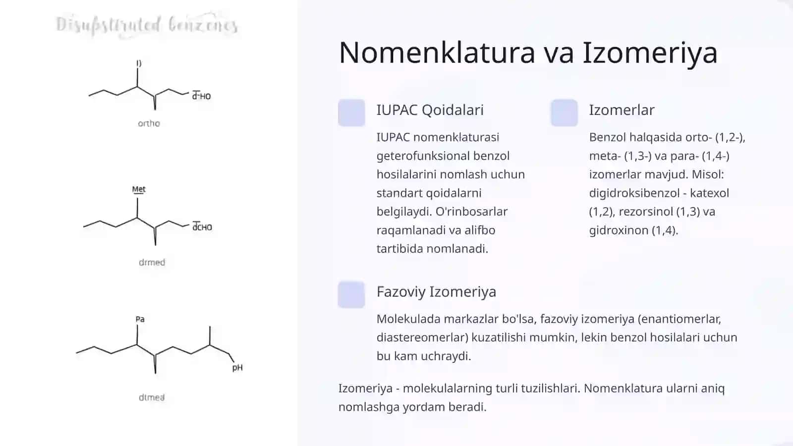 Benzolning Geterofunksional Hosilalari: Tuzilishi va Biologik Ahamiyati 3