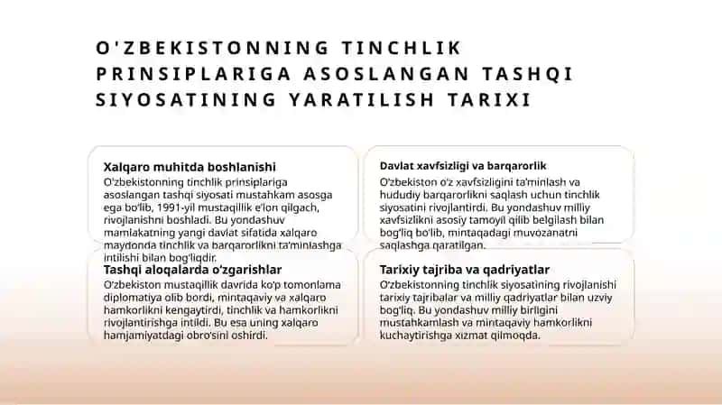 O'zbekiston Respublikasining Tinchliksevar Tashqi Siyosati Asoslarining Yaratilishi va Uning Tamoyillari 3