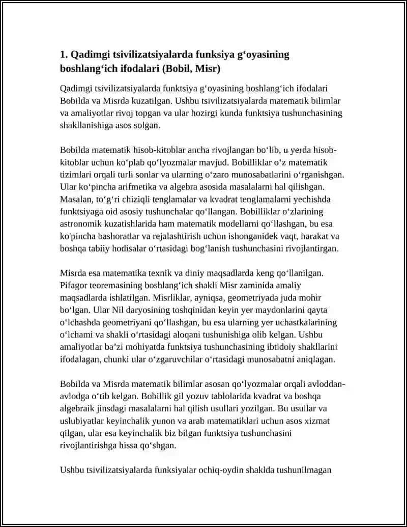 FUNKSIYA TUSHUNCHASINI PAYDO BOʻLISHI VA RIVOJLANISH TARIXI 3