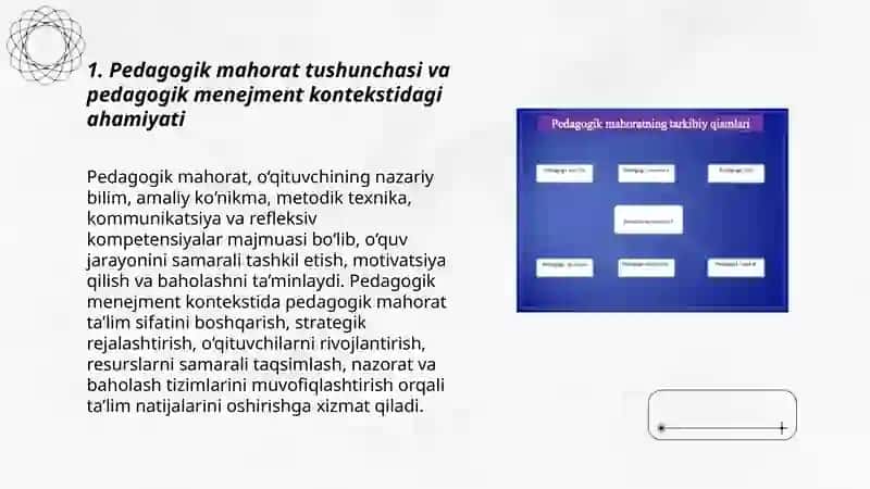 Pedagogik menejmentda pedagogik mahoratning mazmuni va uning ahamiyati 3