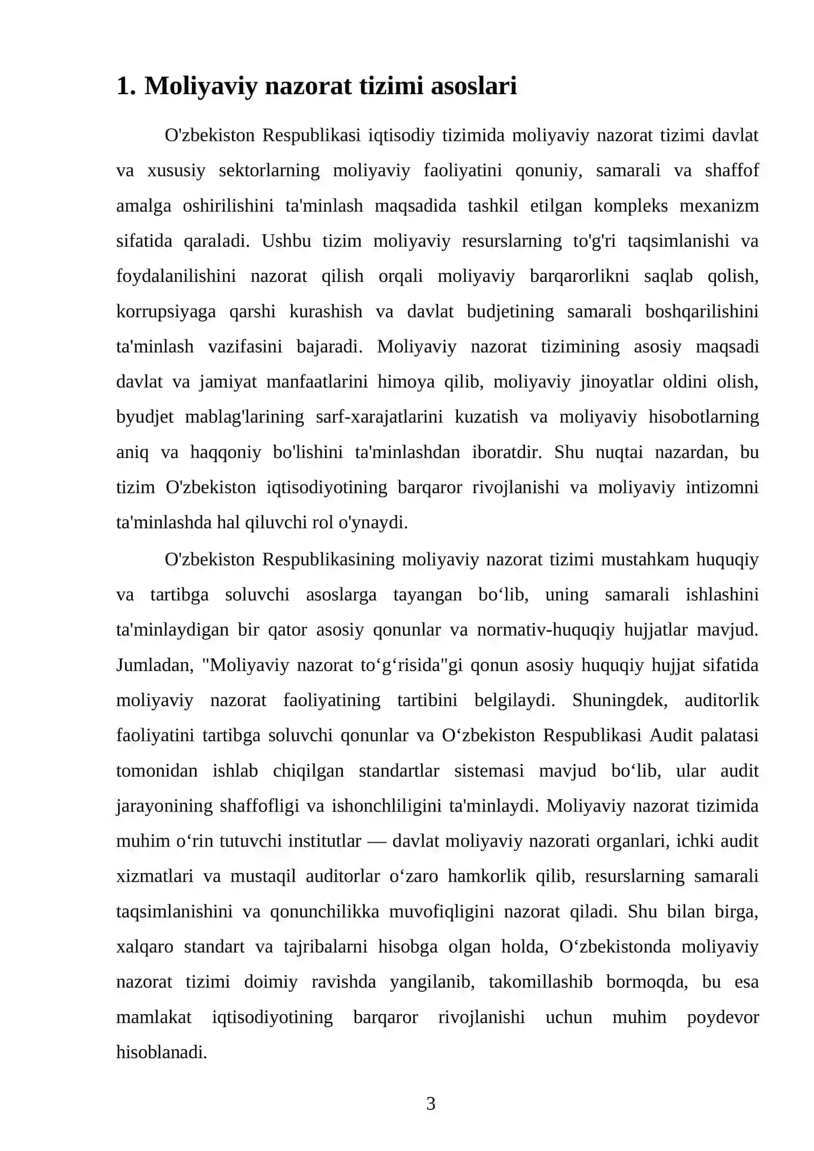 O'zbekiston Respublikasi moliyaviy nazorat tizimida auditning roli 3