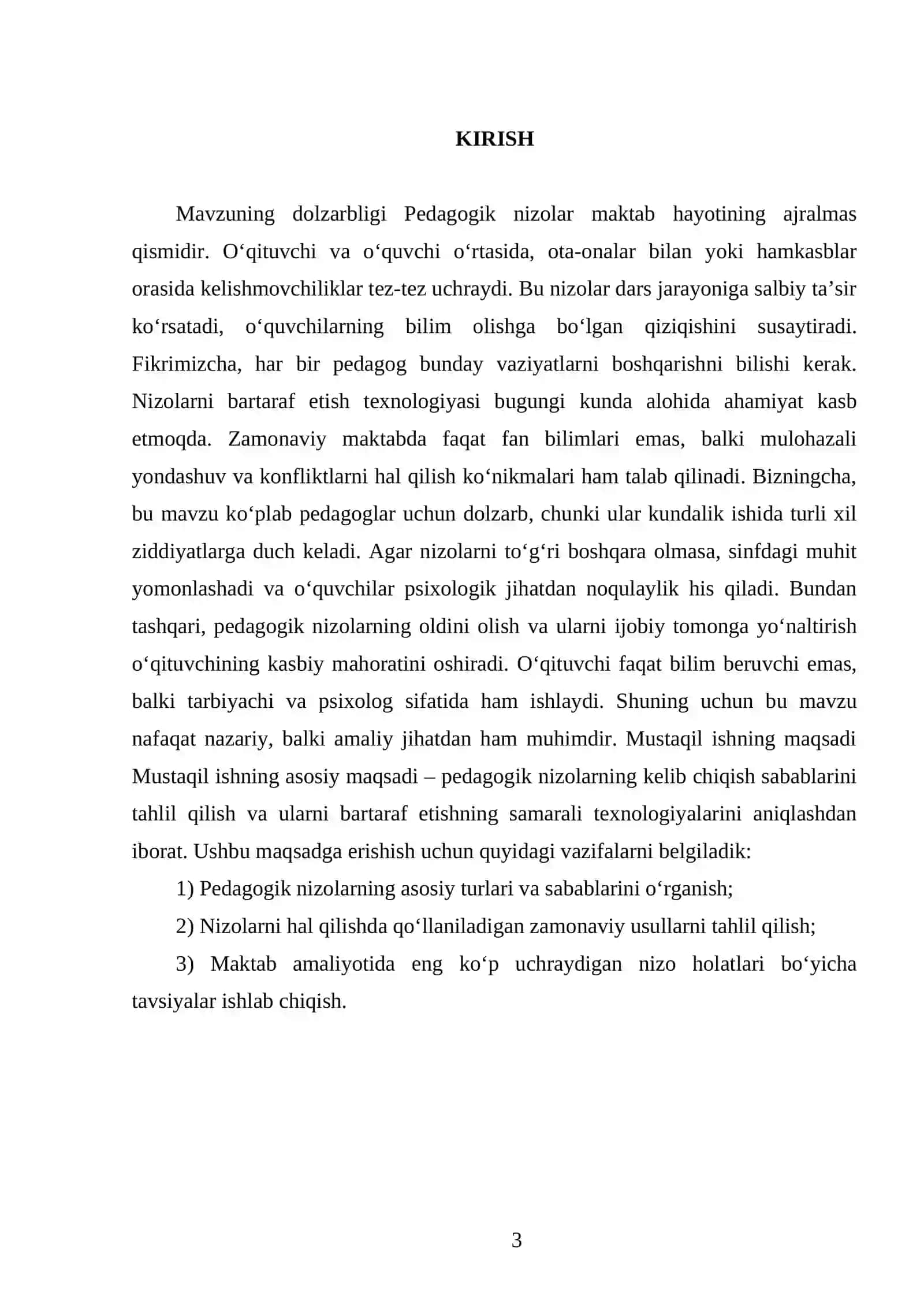 Pedagogik nizolar va ularni bartaraf etish texnologiyasi 3