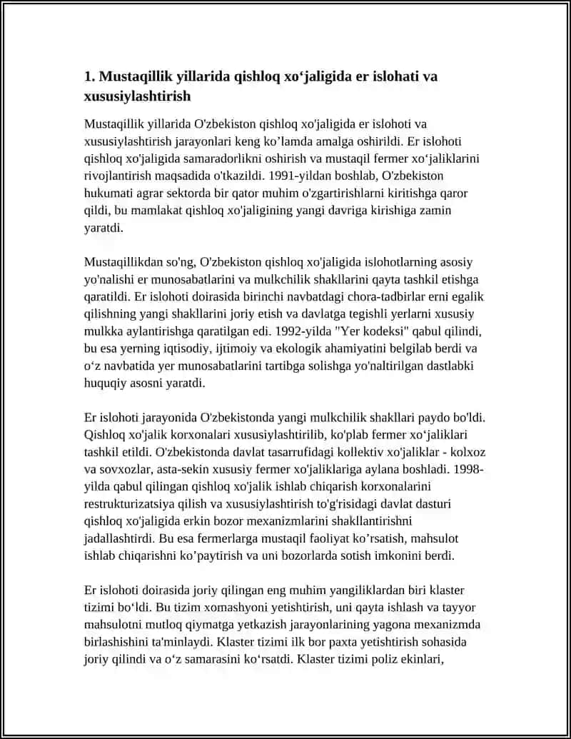 MUSTAQILLIK YILLARIDA QISHLOQ XOʻJALIGI VA SANOAT SOHASIDAGI OʻZGARISHLAR 3