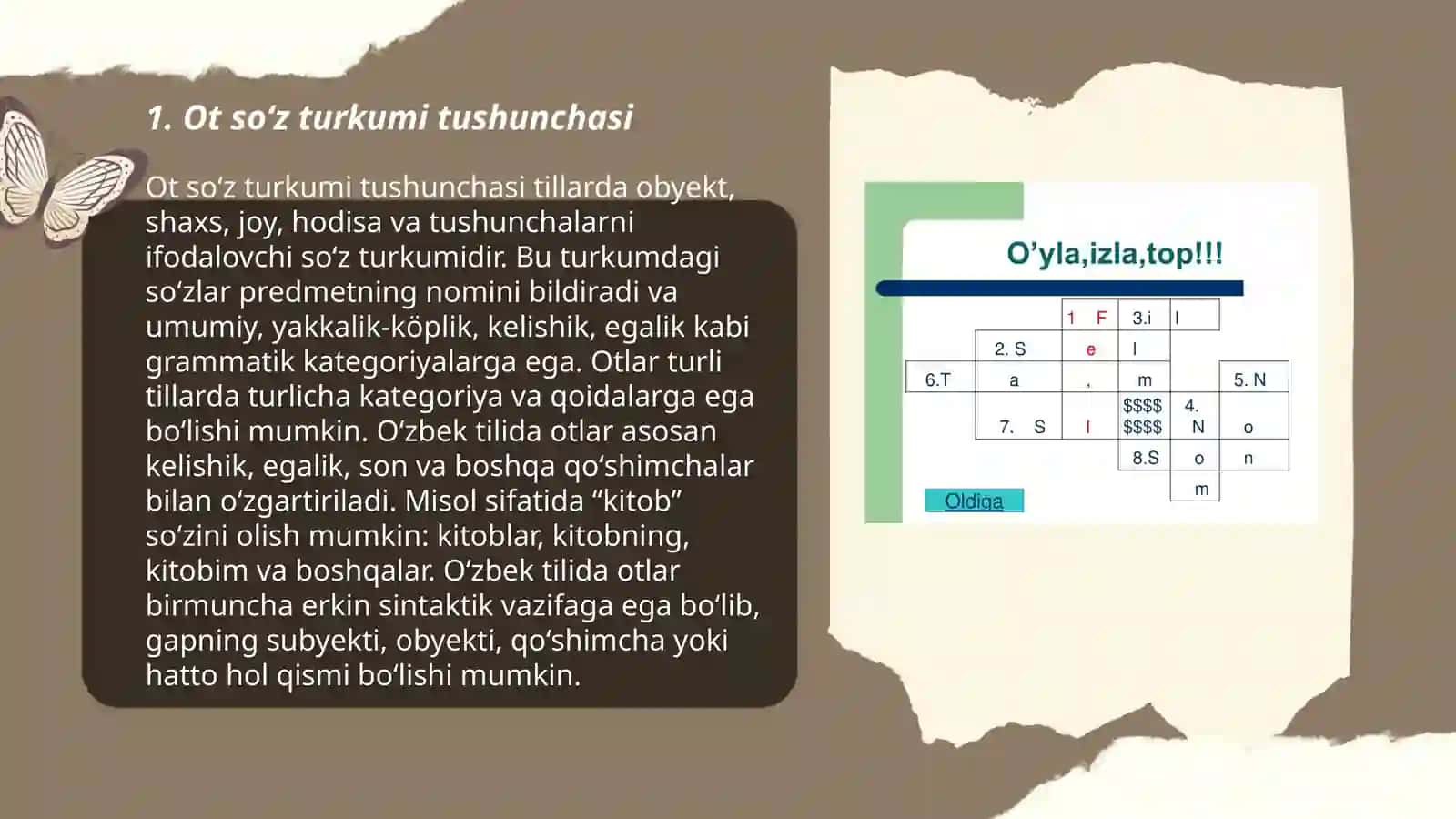 Ot soʻz turkumini oʻrganishda qoʻllaniladigan koʻrgazmalar 3