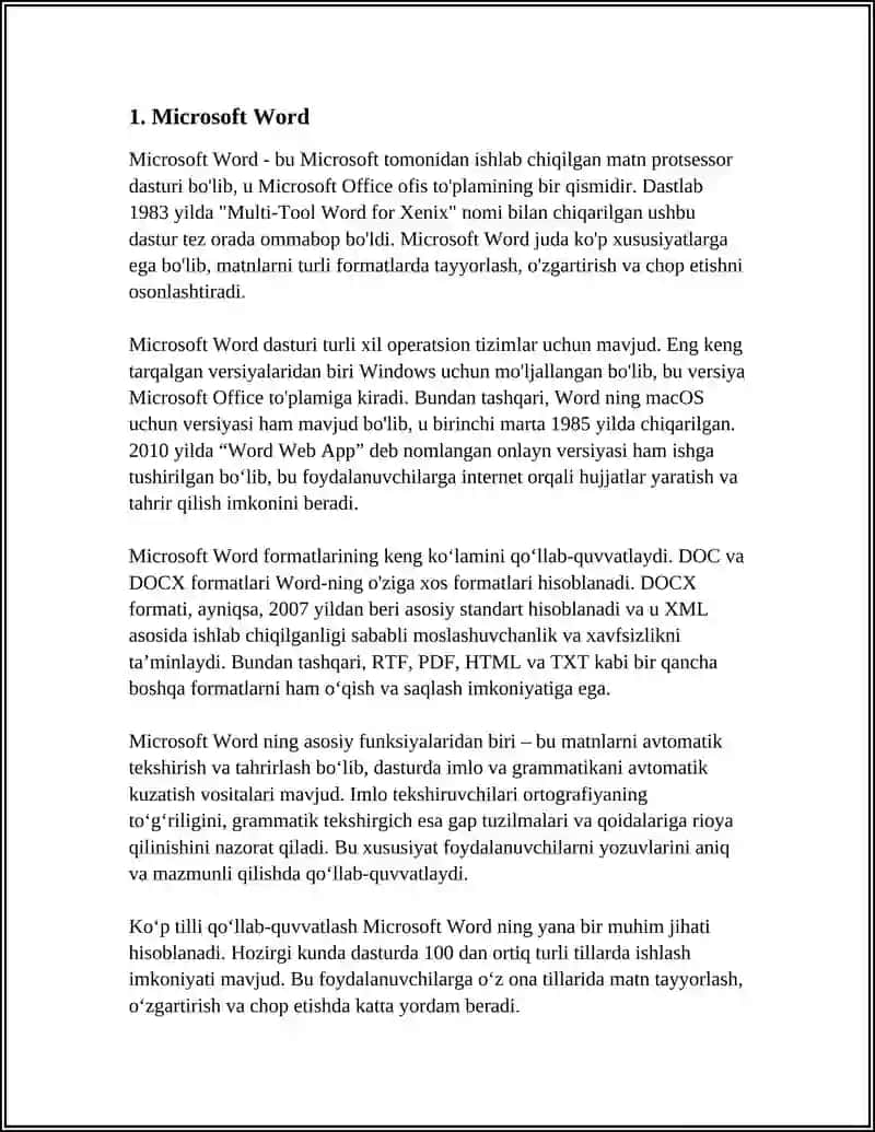 MUSTAQIL ISH Mavzu: ELEKTRON OFIS DASTURLARI 3