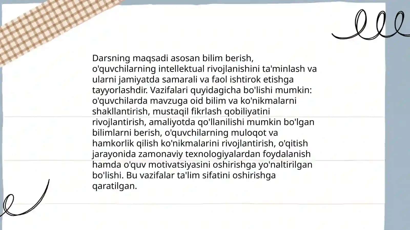 Dars-ta'limni tashkil etishning asosiy shakli sifatida 3
