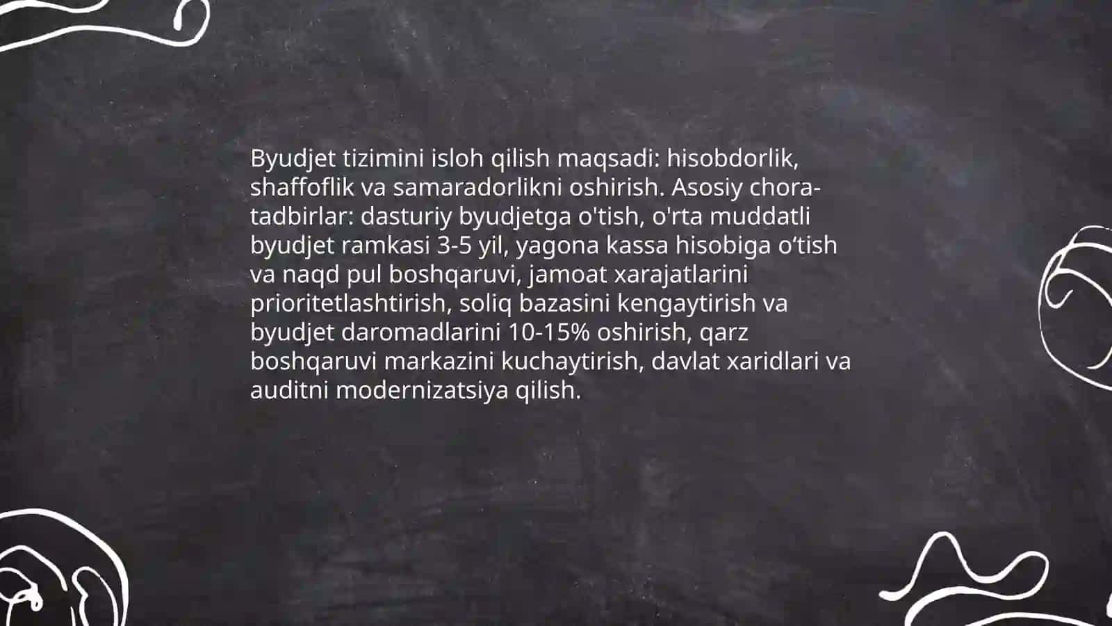 Byudjet tizimini isloh qilish va byudjet siyosati modernizatsiyasi 3