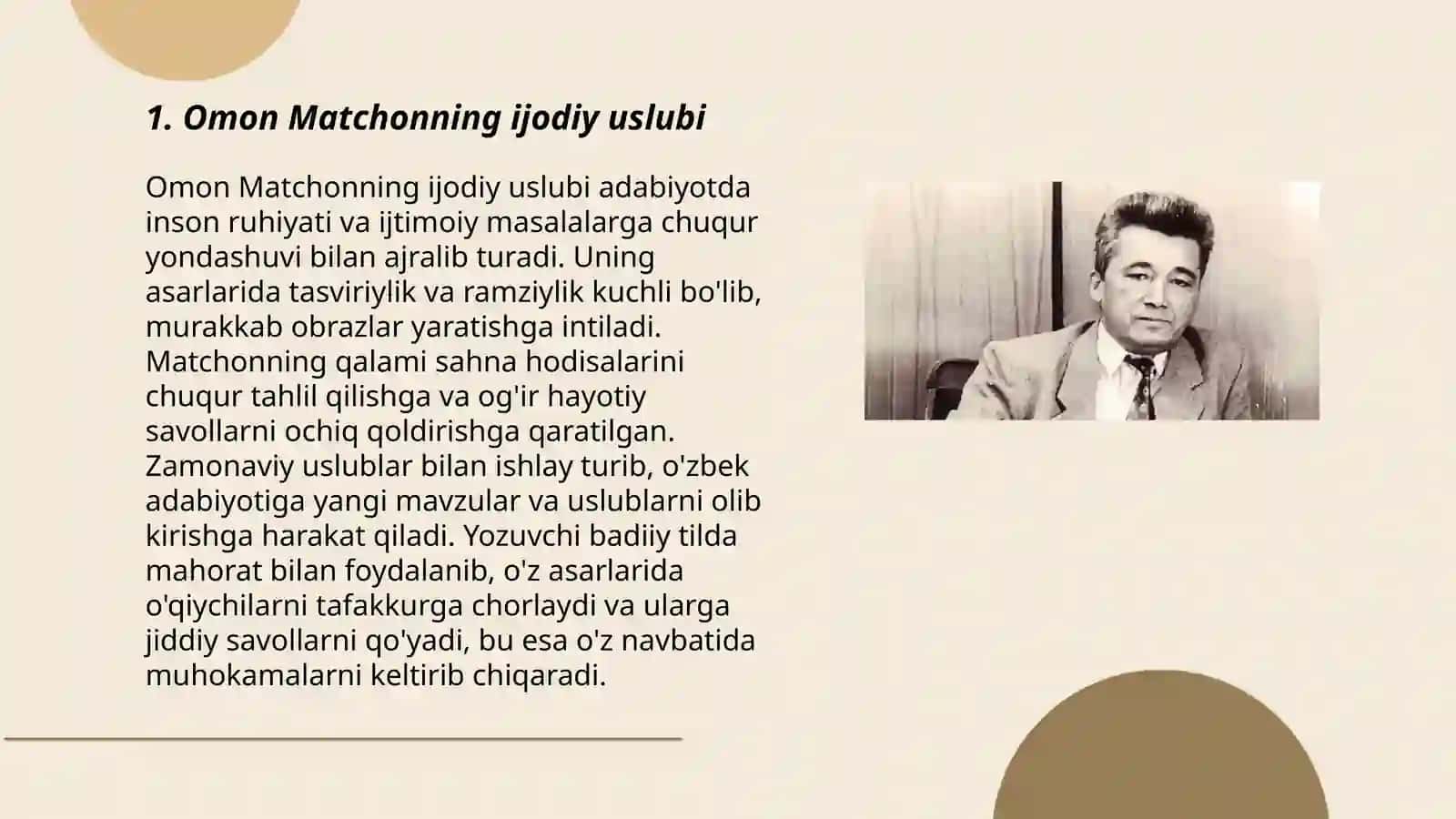 Omon Matchon ijodining o'ziga xosligi 3