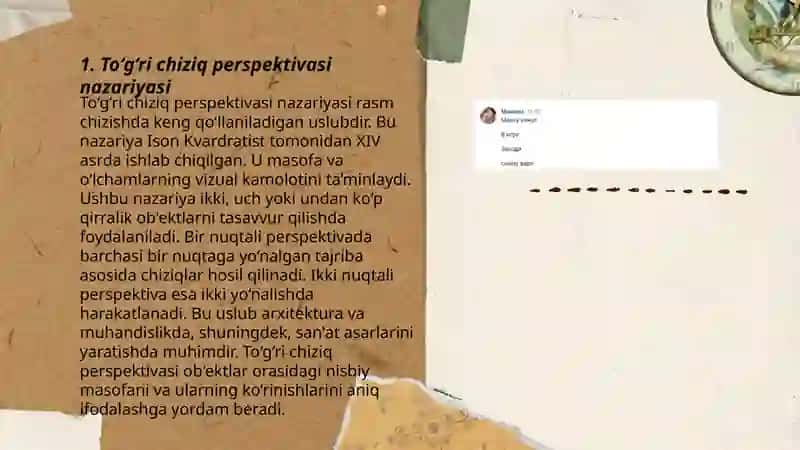 To‘g‘ri chiziq perspektivasi 1-qator xususiy holdagisi 3