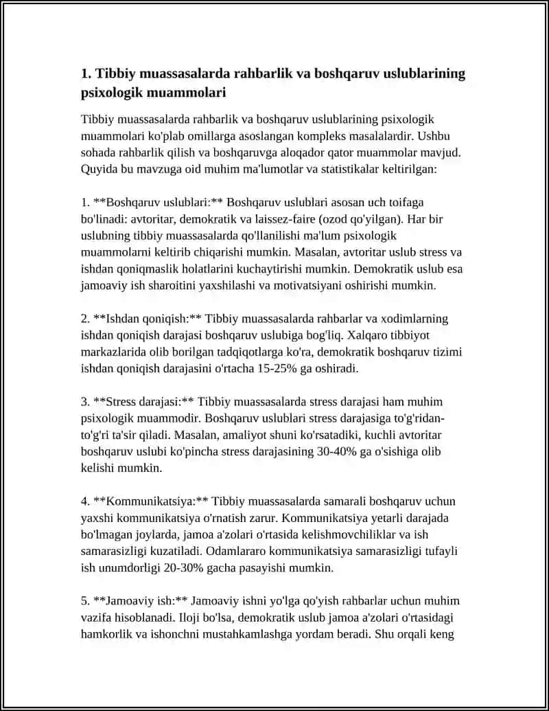 TIBBIYOTDA BOSHQARUV PSIXOLOGIYASI MUAMMOLARI 3