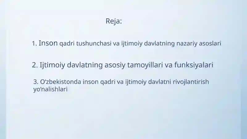 Yangi O'zbekiston taraqqiyot strategiyasi va uning mazmuni. "Inson qadri uchun"g'oyasining ahamiyati 3
