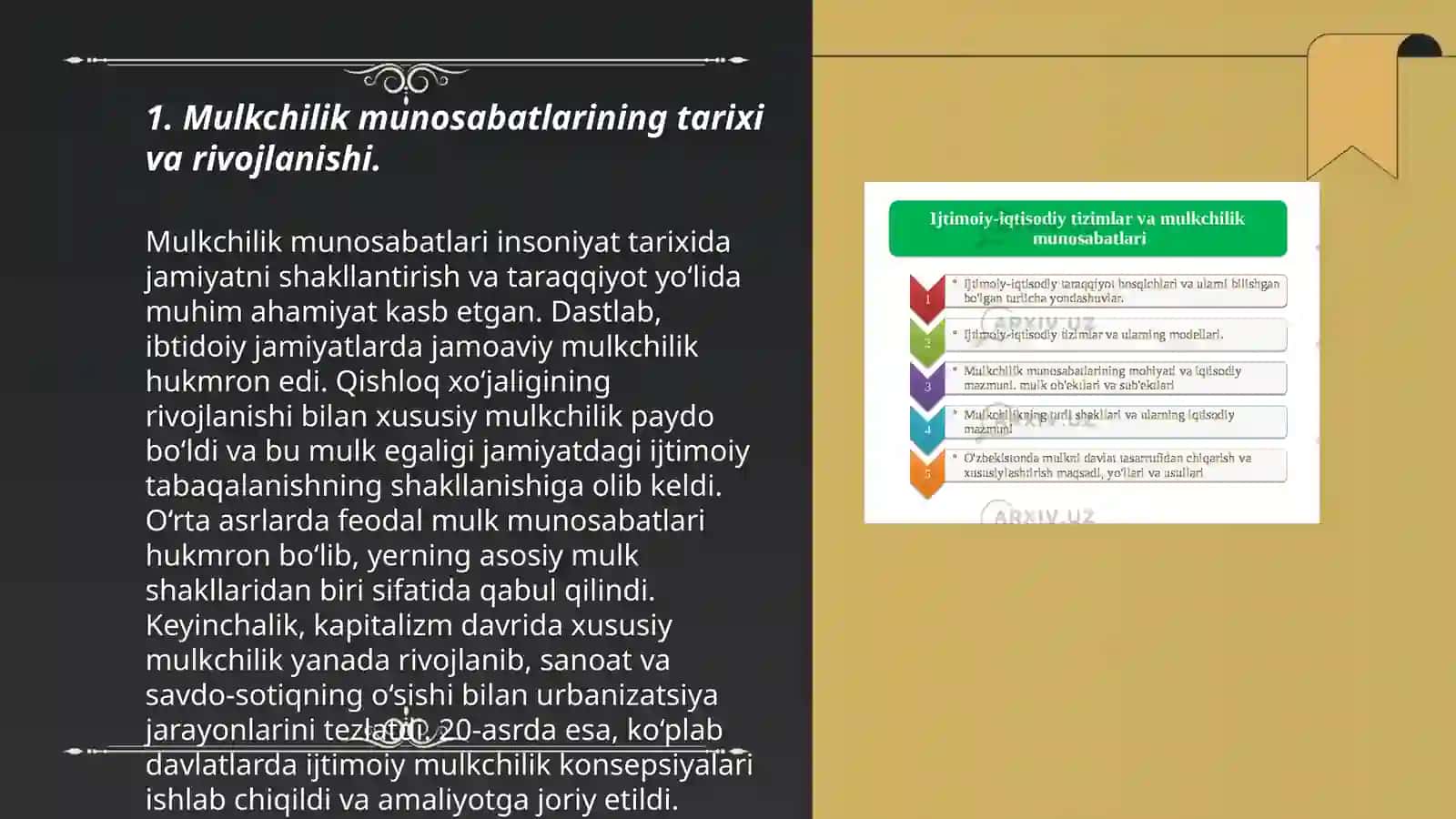 Mulkchilik munosabatlarining mohiyati va ularning huquqiy -iqtisodiy jihatlari 3