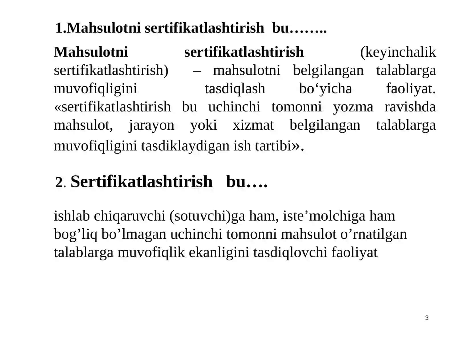 METROLOGIYA, STANDARTLASHTIRISH VA SERTIFIKATLASH 3