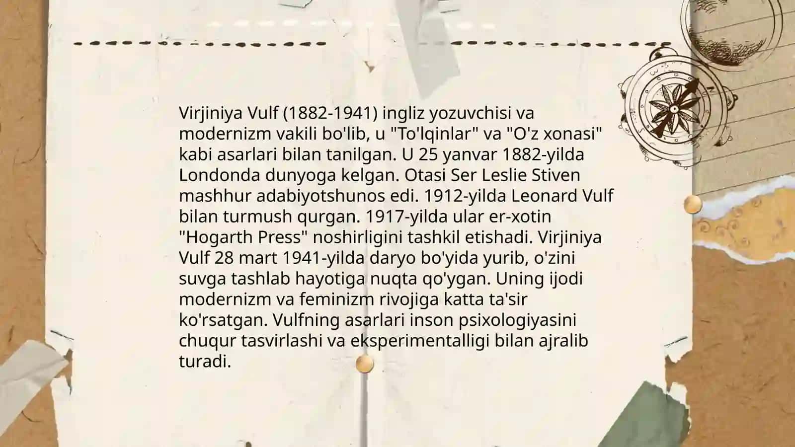 Virjiniya Vulf haqida qiziqarli slayd 3