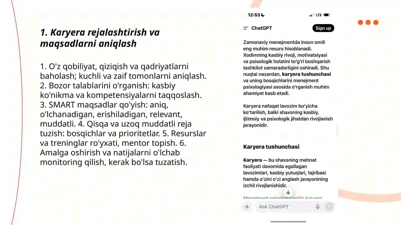 Menejment va marketing psixologiyasidan karyera bosqichlari 3