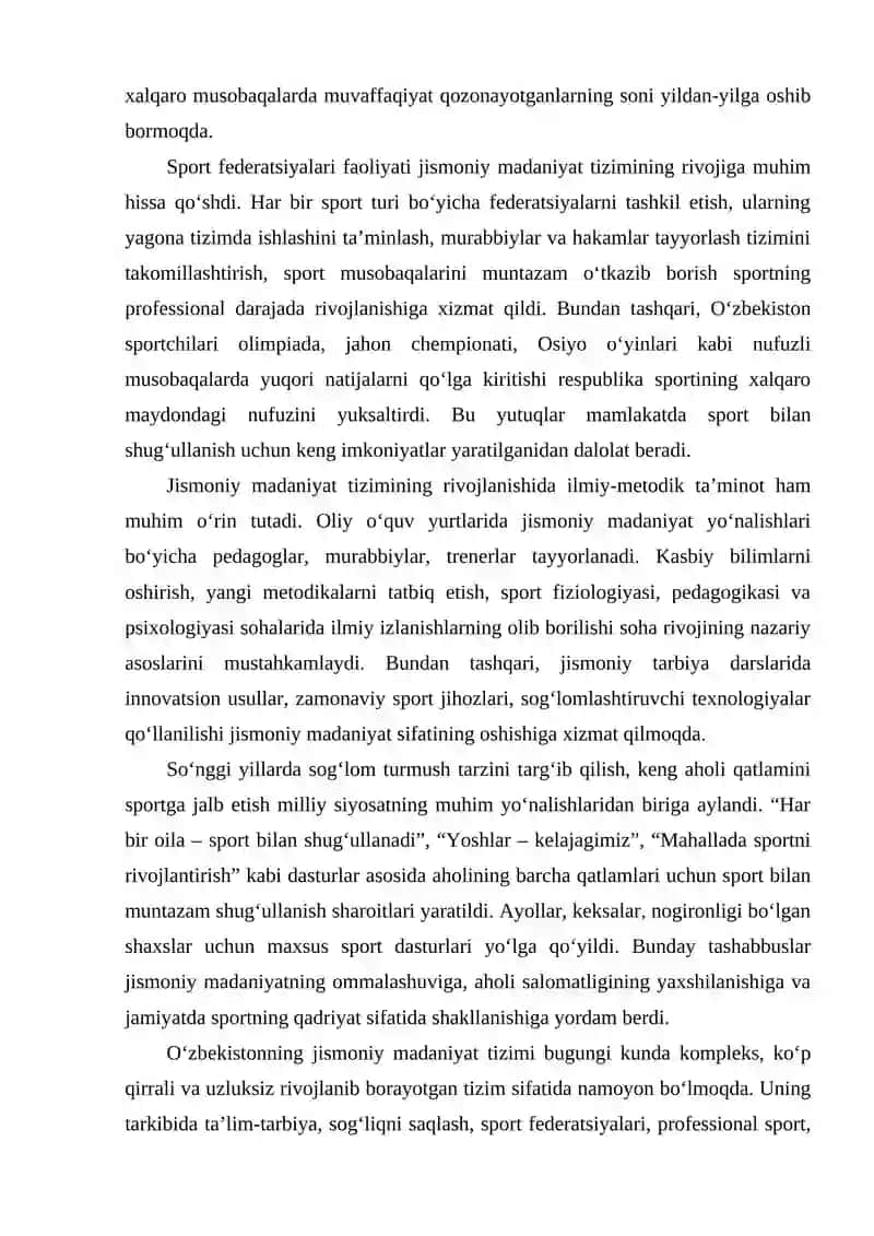 O‘zbekiston Respublikasinda jismoniy madaniyat tizimini rivojlanishining umumiy tasnif 3