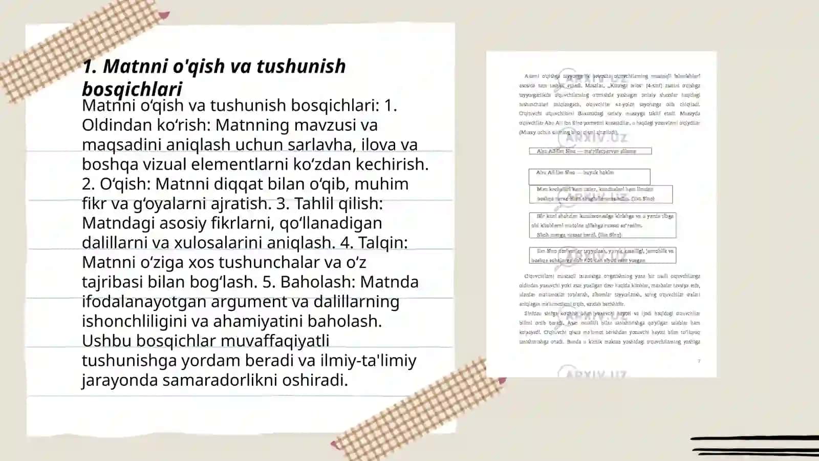 Adabiyot darslarida badiiy asar matni bilan ishlash bosqichlari 3