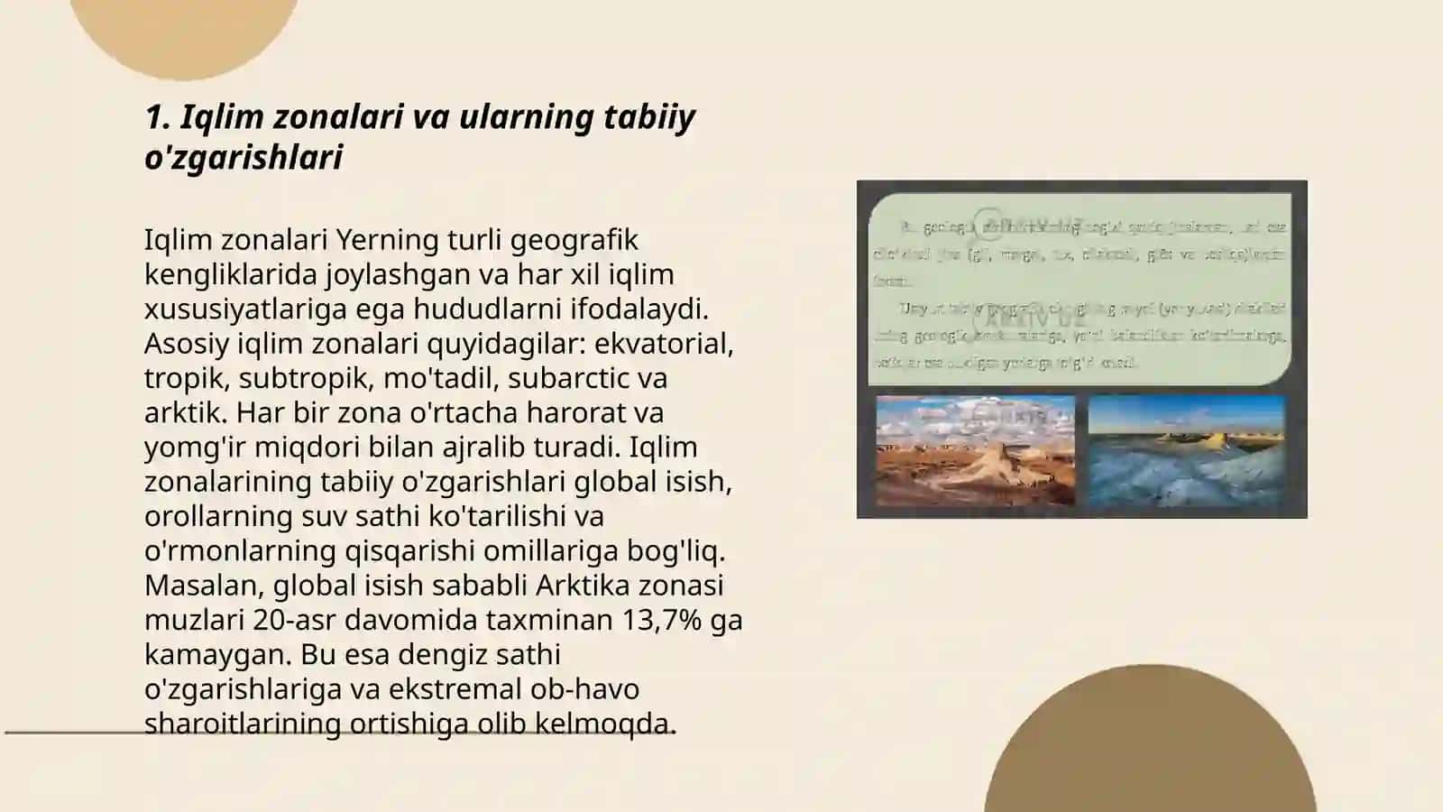 Tabiiy geografik zonalardagi tabiiy o‘zgarishlar va farqli holatlar 3