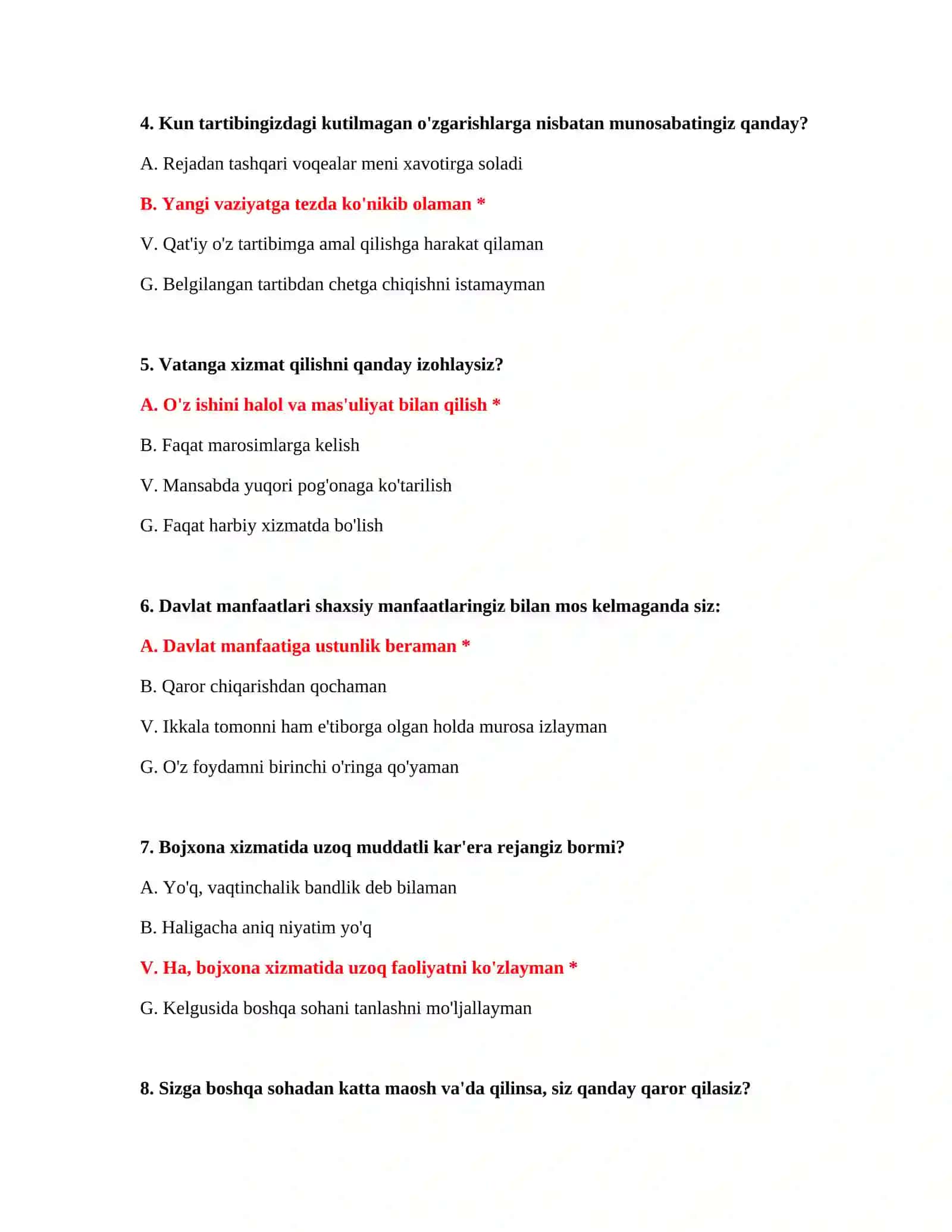 Bojxona rejimlari testlari 3