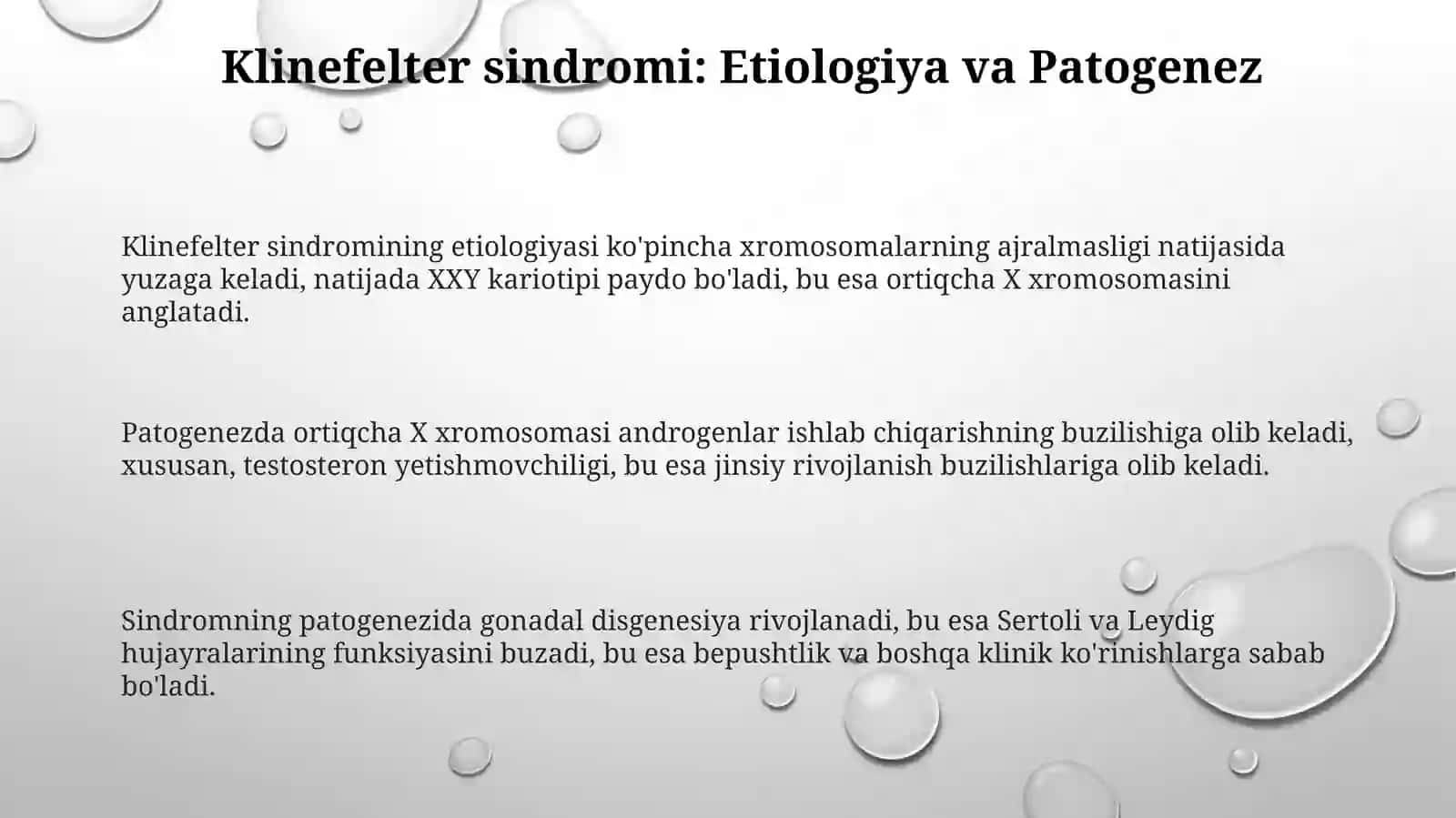 Xromosomakasalliklari.Klaynfeltersindromi.Etiologiya,patogenez,klinikdiagnostika 3
